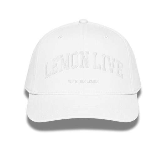 Lemon Live White Puff Embroidery Hat